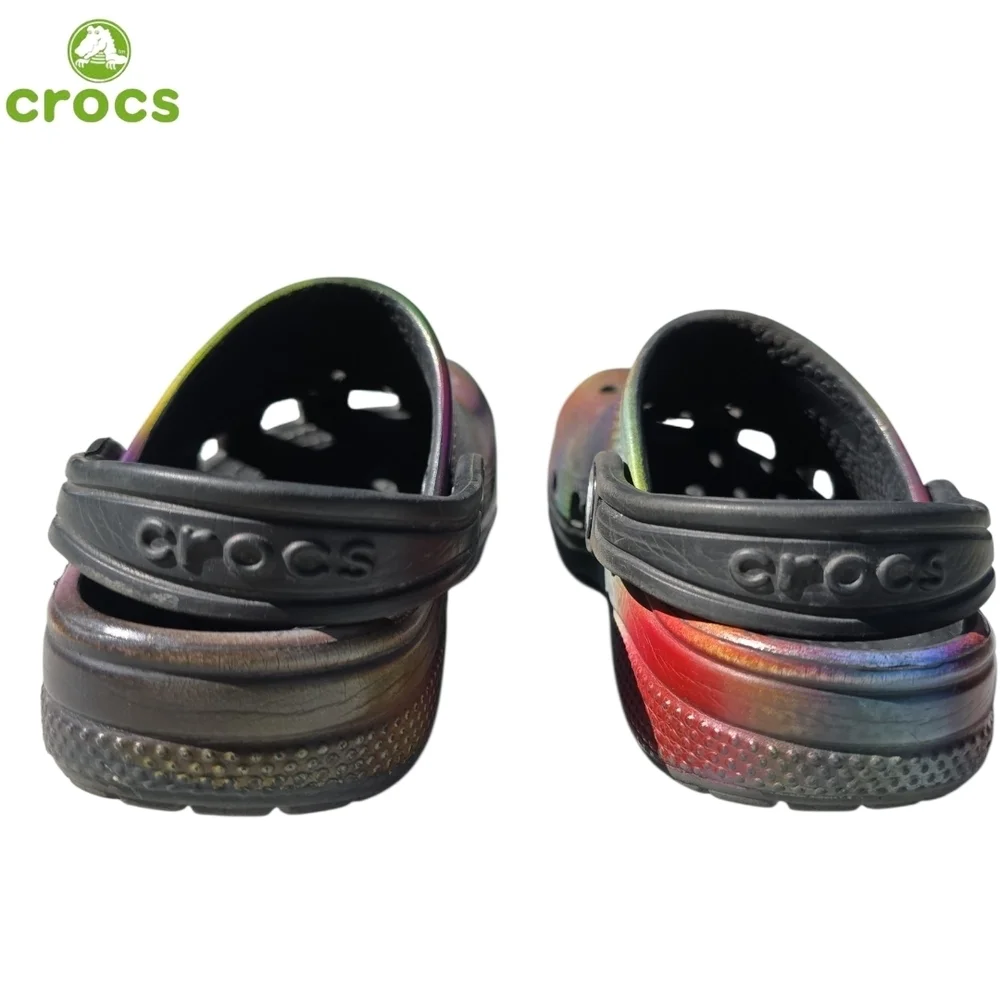 CROCS Classic Solarized Little Kid's Rainbow Tie Dye Rubber Clogs Size 11